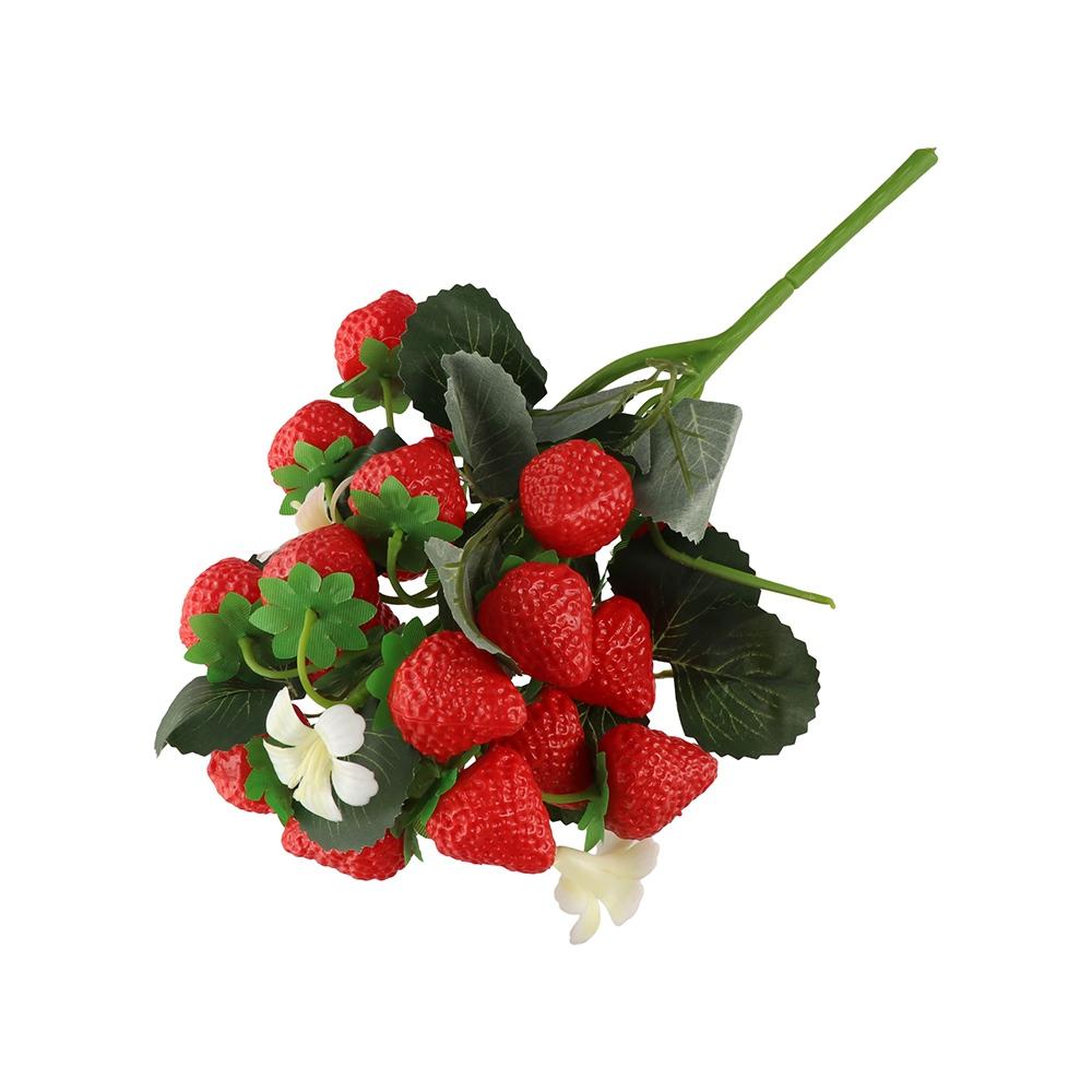Lifelike Artificial Strawberry Berry Branch Plastic Simulation Plant Fruit Table Center Layout