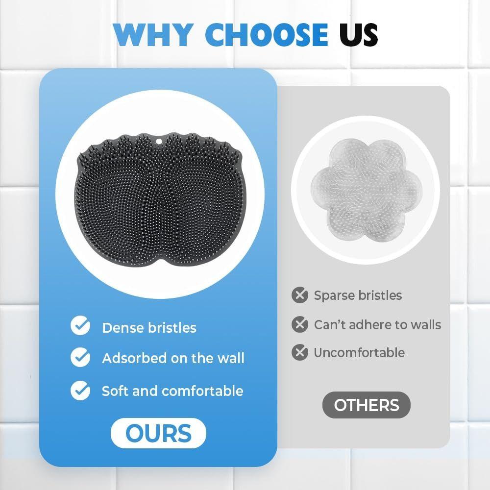 Exfoliation Silicone Foot Cleaning Massage Mat Non Slip Foot Scrubber Pad  for Daily Bath Use