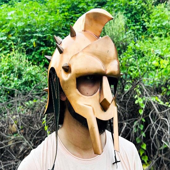 Гладиаторский шлем King Maximus Decimus meridians, доспехи с медной отделкой, шлемы с внутренней подкладкой, средневековые рыцарские доспехи, шлем для косплея, подарок