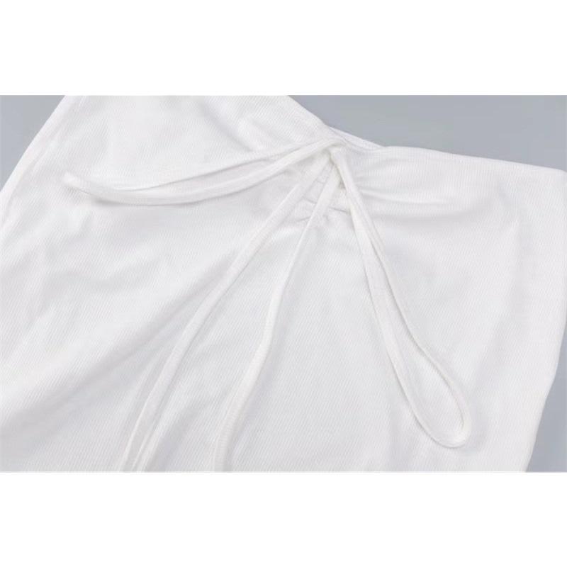 Tooxika Новый весенне-летний комплект с длинными рукавами, перекрестными бретелями и открытой рубашкой, футболка и короткая юбка