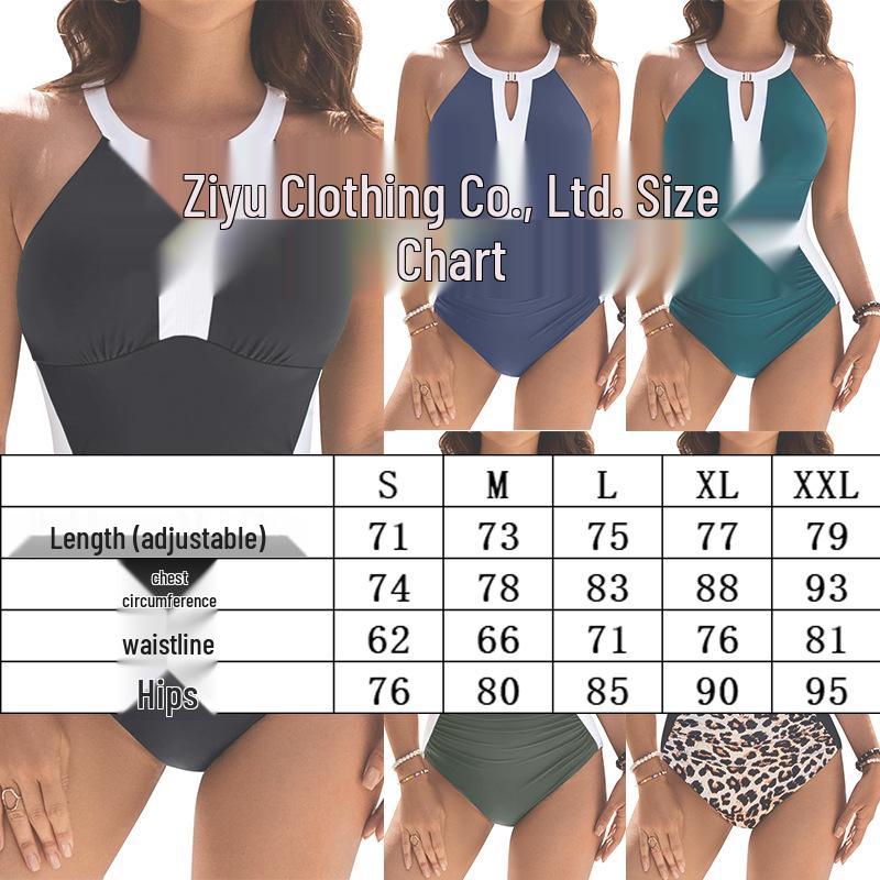 European & American Sexy Backless One-Piece Swimsuit - 2025 Fashion Sleeveless Color Block Beachwear