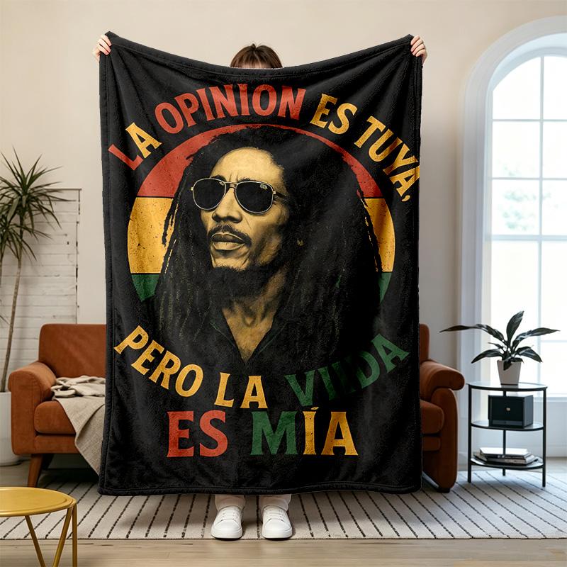 Bob Marley Soft and comfortable flannel Suitable for sofas living rooms outdoor camping travel and also makes a great anniversary gift