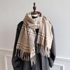 Теплый женский шарф-шаль из роскошного кашемира, зимнее одеяло-накидка, повседневная пашмина в клетку, дорожный пончо-палантин, шарф-накидка.
