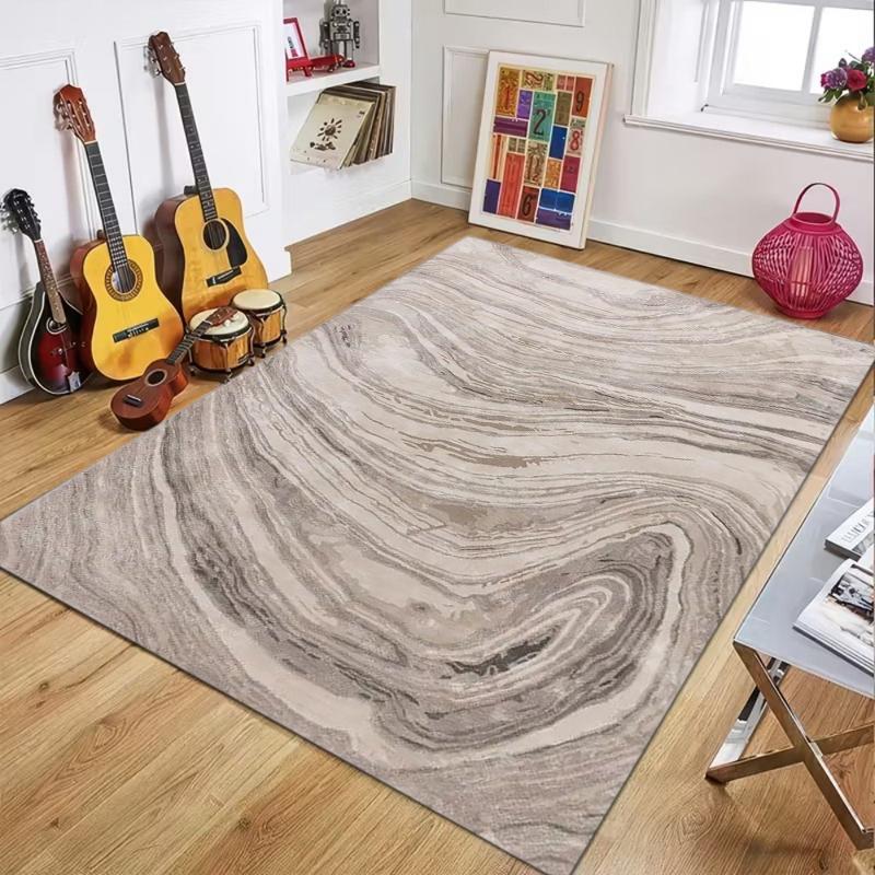 Modern Marble Swirl Pattern Area Rug, Abstract Fluid Art Floor Mat for Living Room Bedroom Non-Slip Washable Home Decor Carpet