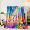 Colorful Butterflies and Rainbow Fantasy print blanket soft and cozy perfect for the living room bed sofa or a nap,gift