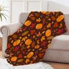 Fall Thanksgiving Throw Blanket Maple Leaf Pumpkin Flannel Print Blanket Super Soft Cozy Nap Blanket Perfect Home Gift for Her