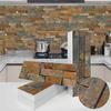 Wood Grain Matte Pe Foam Wall Sticker Self-Adhesive Anti-Collision Waterproof Thickened Wallpaper American Stone Pattern Wall Decoration