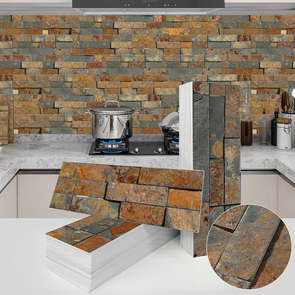 Wood Grain Matte Pe Foam Wall Sticker Self-Adhesive Anti-Collision Waterproof Thickened Wallpaper American Stone Pattern Wall Decoration