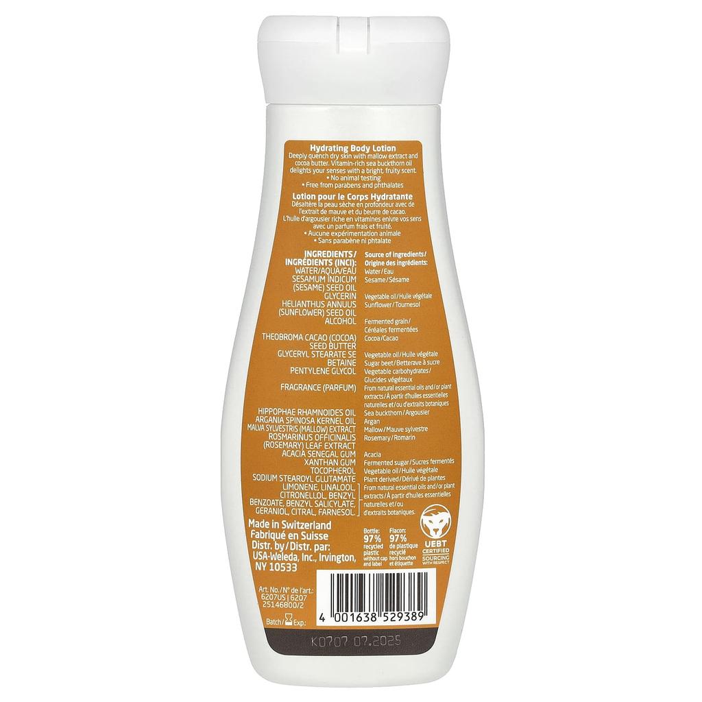 Weleda Hydrating Body Lotion, Sea Buckthorn Extract, 6.8 Fl Oz (200 Ml)