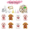 8-24Set Teddy Dogs DIY Adopt A Puppy Party Favors Mini Plush Puppy Stuffed Dogs with House and Stickers for Birthday Party Gifts