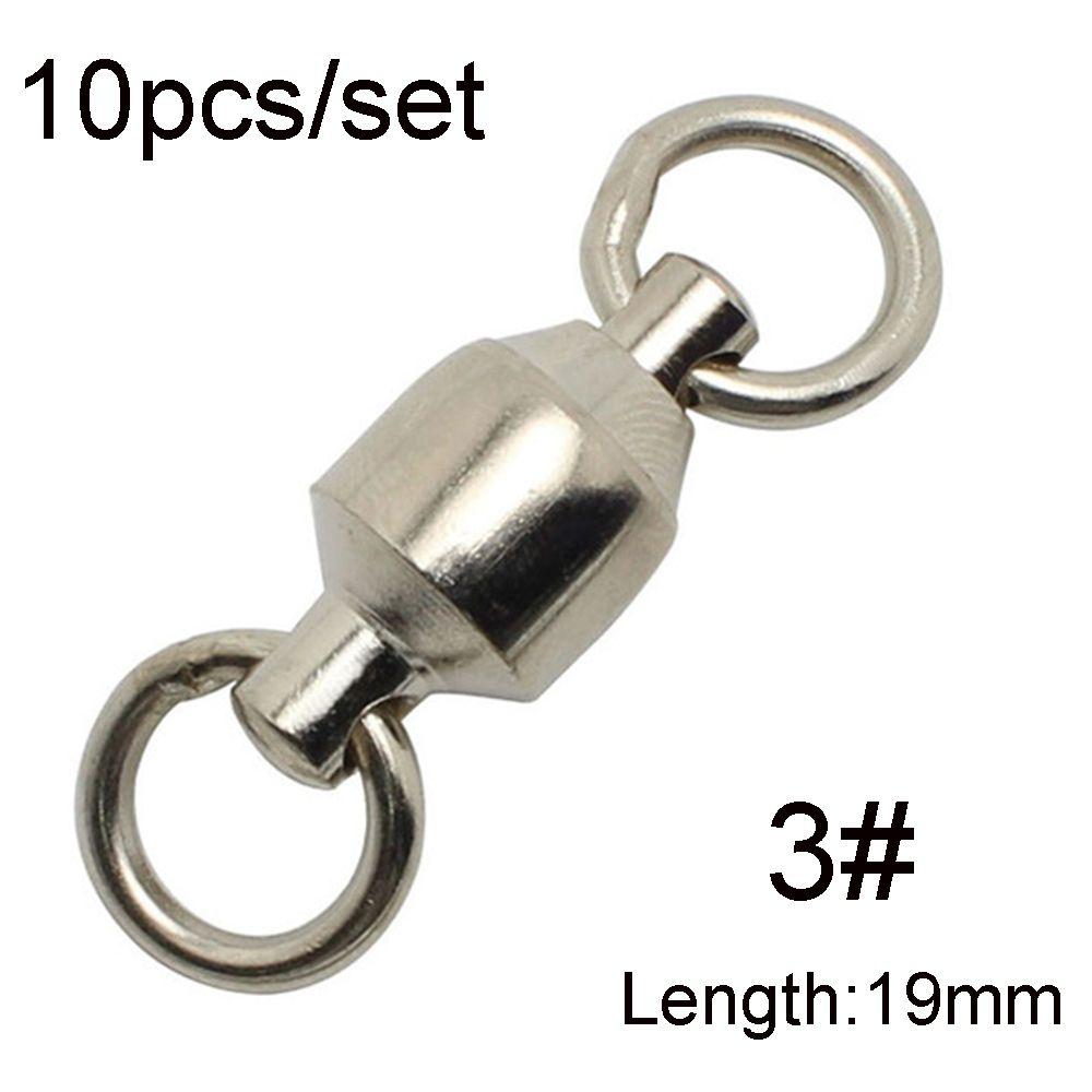 10# Stainless Steel Fishing Rolling Swivel Connector Heavy Duty Ball Solid Ring Bearing Barrel