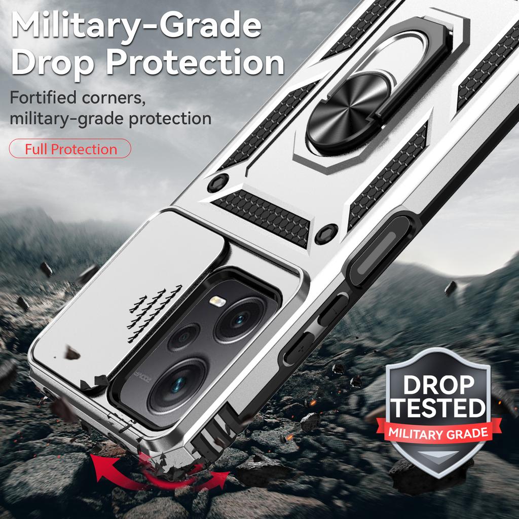 Для Xiaomi Редми Примечание 12 (5G)/ Xiaomi Poco X5 Бронированный чехол для телефона Защита объектива камеры Металлическое кольцо-подставка Противоударный чехол