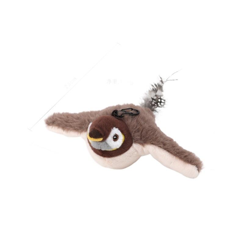 Electric Simulated Bird Cat Toy with Realistic Sound Touch Activated USB Rechargeable Bird Toy with Catnip Bag for Cats