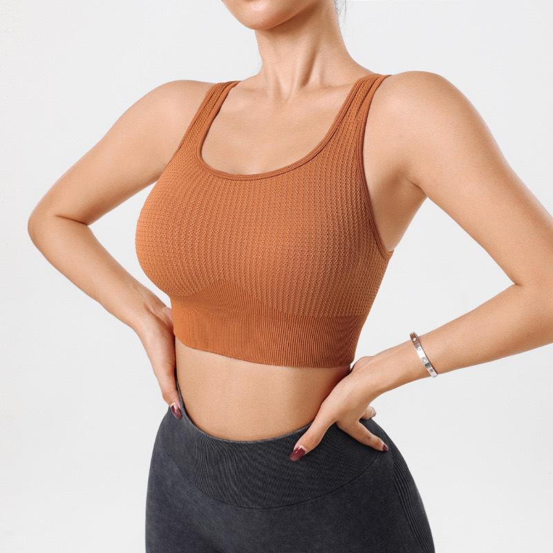 Женский спортивный бюстгальтер для йоги с высокой эластичностью, защитой от ударов и нагрудными вкладышами