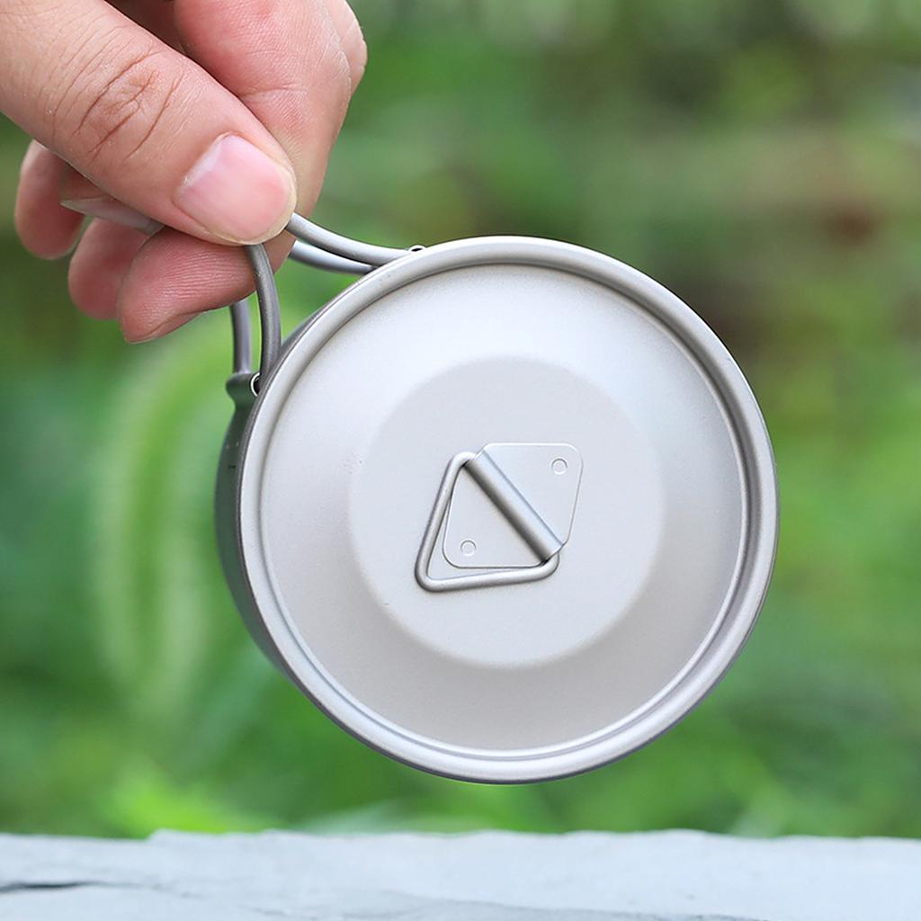 375 мл Сверхлегкая титановая кружка для улицы, портативная, для кемпинга, пикника, воды, чая, кофейная кружка с крышкой и складными ручками