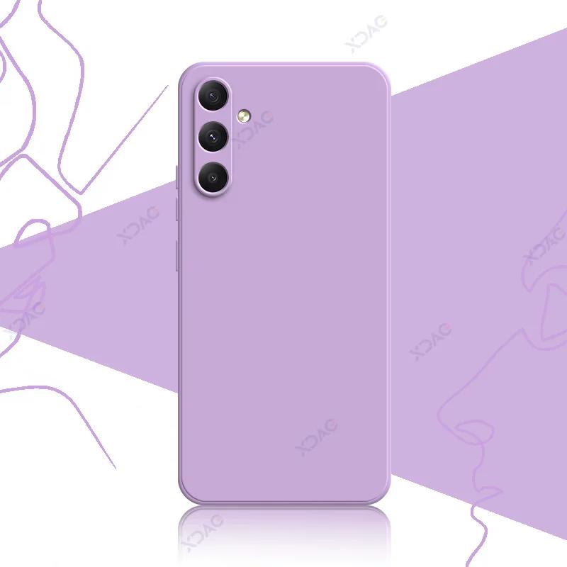 Роскошный квадратный жидкий силиконовый чехол для Samsung Galaxy A34 A54 5G SamsungA34 SamsungA54 360 мягкий защитный чехол-коробка