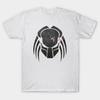 Asian Size Men Black Print T-shirt Predator Biomask Tee No-Cut Heat Transfer Print Cotton Tshirt