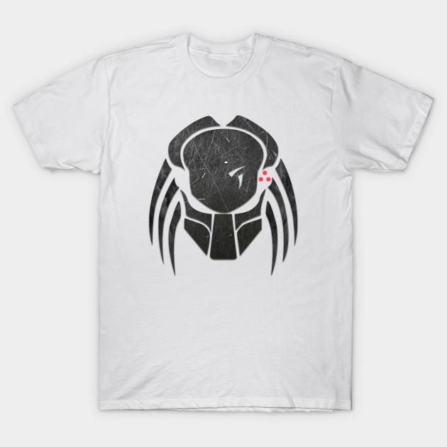 Asian Size Men Black Print T-shirt Predator Biomask Tee No-Cut Heat Transfer Print Cotton Tshirt