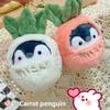 Penguin Carrot Cartoon Plush Keyring With Embroidered Detail For Kids Collectors