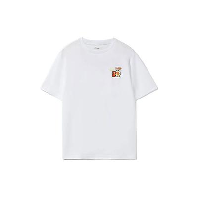 Li Ning Sports Fashion Series Cartoon Pixel Print Футболка с коротким рукавом унисекс Топы Белые AHSRB36-4