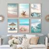 Bridge Leaves Turtle Seagull Wall Art Print Painting Beach Sea Ocean Canvas Poster Vibrant Summer Picture Nordic Home Decoration