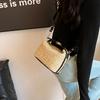 Trendy Street Style Small Square Bag Chic Handbag With Sewing Details