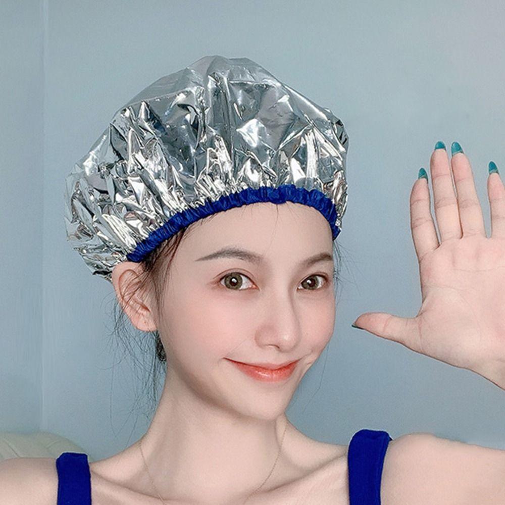Salon Dyeing Cap Self-heating Women Thermal Hair Care Tool Shower Cap Aluminum Foil Cap Bathing Hat