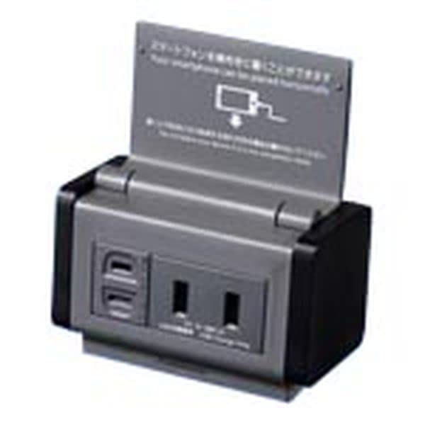 Panasonic Открытая розетка с подставкой USB-розетка на 2 розетки с серой крышкой WK16211H, Функция, Зарядка, Порты, 3A, Дверца,