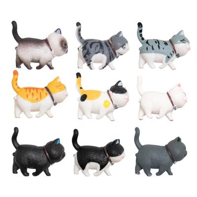 КАЛОЛИННА Набор фигурок животных Кошка Котенок, Набор из 9 штук, Милые мини-игрушки для кошек, Садовые украшения, Декор для автомобиля, Украшения для интерьера, Подвижные головы,