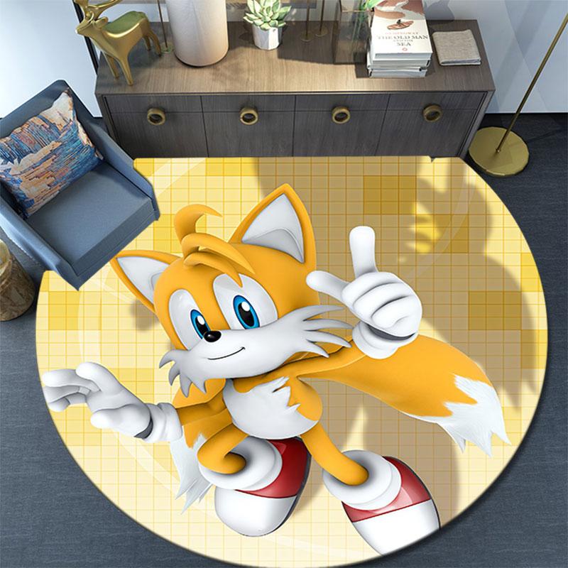 Tails Collection,Round Area Rug,Carpet Rug for Living Room Bedroom Sofa Playroom Decor,Non-slip Floor Mat