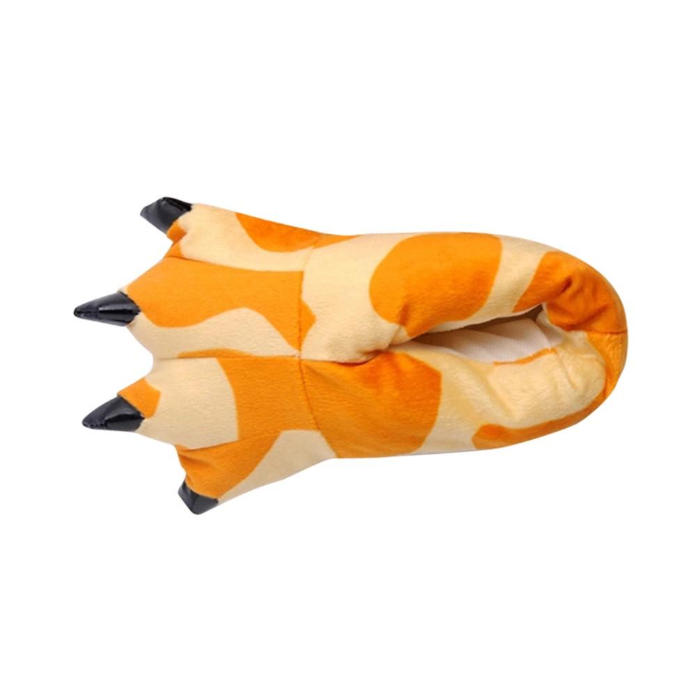 Детские зимние теплые домашние тапочки для маленьких девочек, обувь с забавными лапами и когтями животных