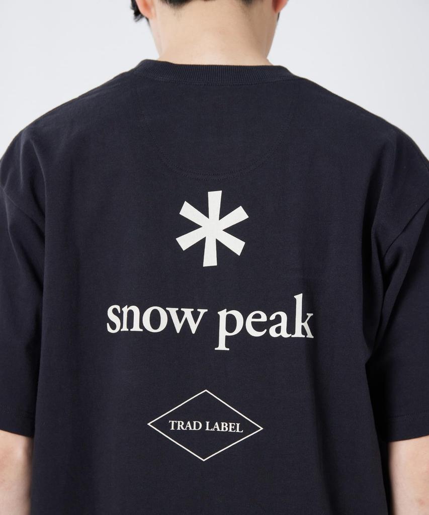 Snow Peak Trad Label Pocket Heavy T-Shirt SPTL-TS-26SU906, Black, Size M. Unisex heavyweight short-sleeve tee with a chest pocket.