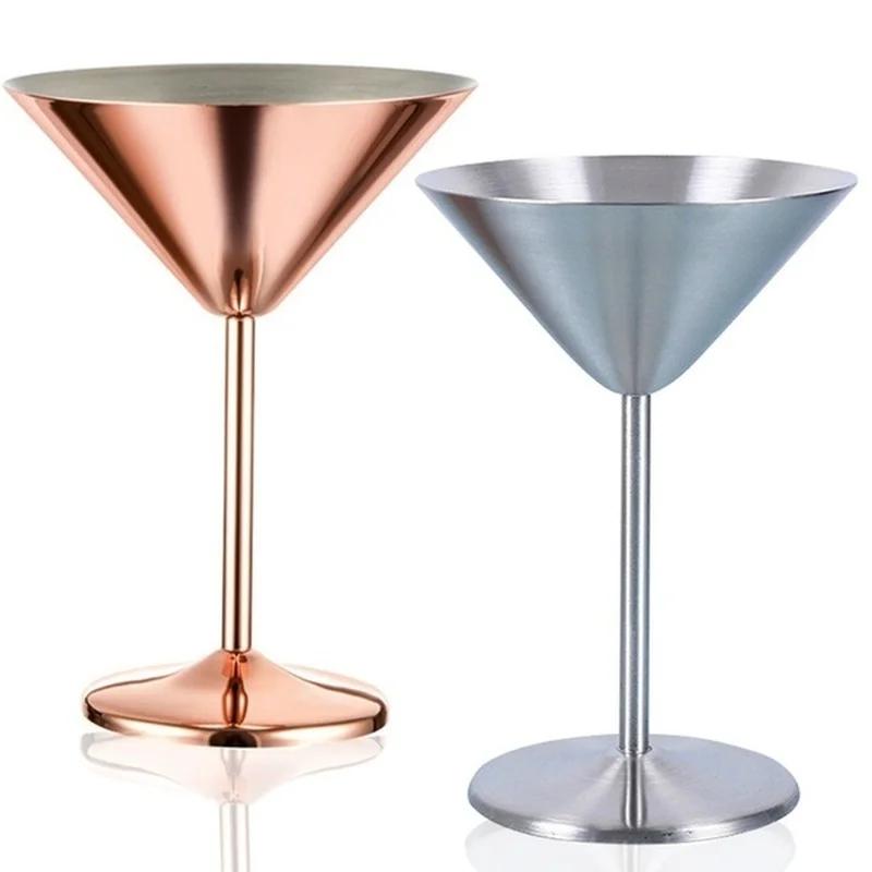 Новый 1 шт. Бокал из нержавеющей стали Бокал для вина Медный Серебристый Розовое золото Бокал для напитков с фруктовым соком Бокал для шампанского Барные аксессуары 2023