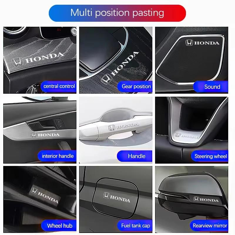 WDM2 PU Car Emblem Stickers Auto Interior Decoration Decal For Honda Civic Accord Crosstour Spirior Odyssey Avancier UR-V Sienna