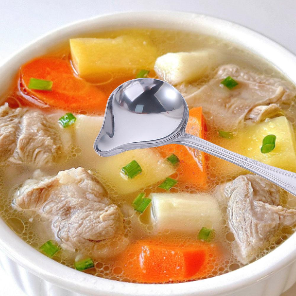 Нержавеющая сталь Легкая Суповая Многоразовая Масляная Ложка Кухонный Инструмент Соусник-Ложка для Поливки дом