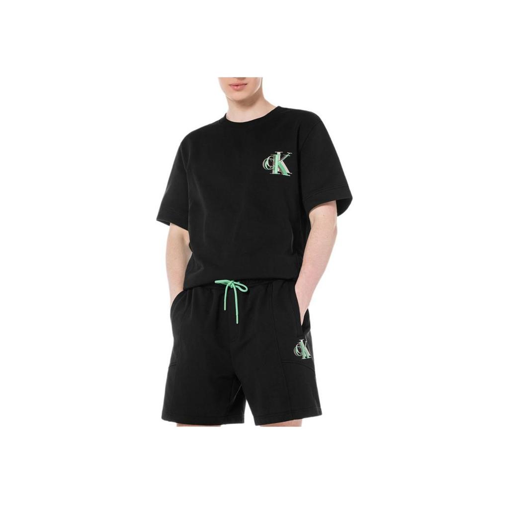 Calvin Klein Футболка с круглым вырезом и логотипом, мужские топы, космический черный J323193-BEH