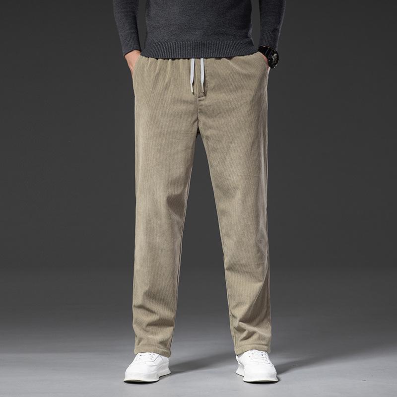 Мужские повседневные прямые брюки из вельвета-стрейча на весну/осень 2023 года, свободный крой, большой размер.