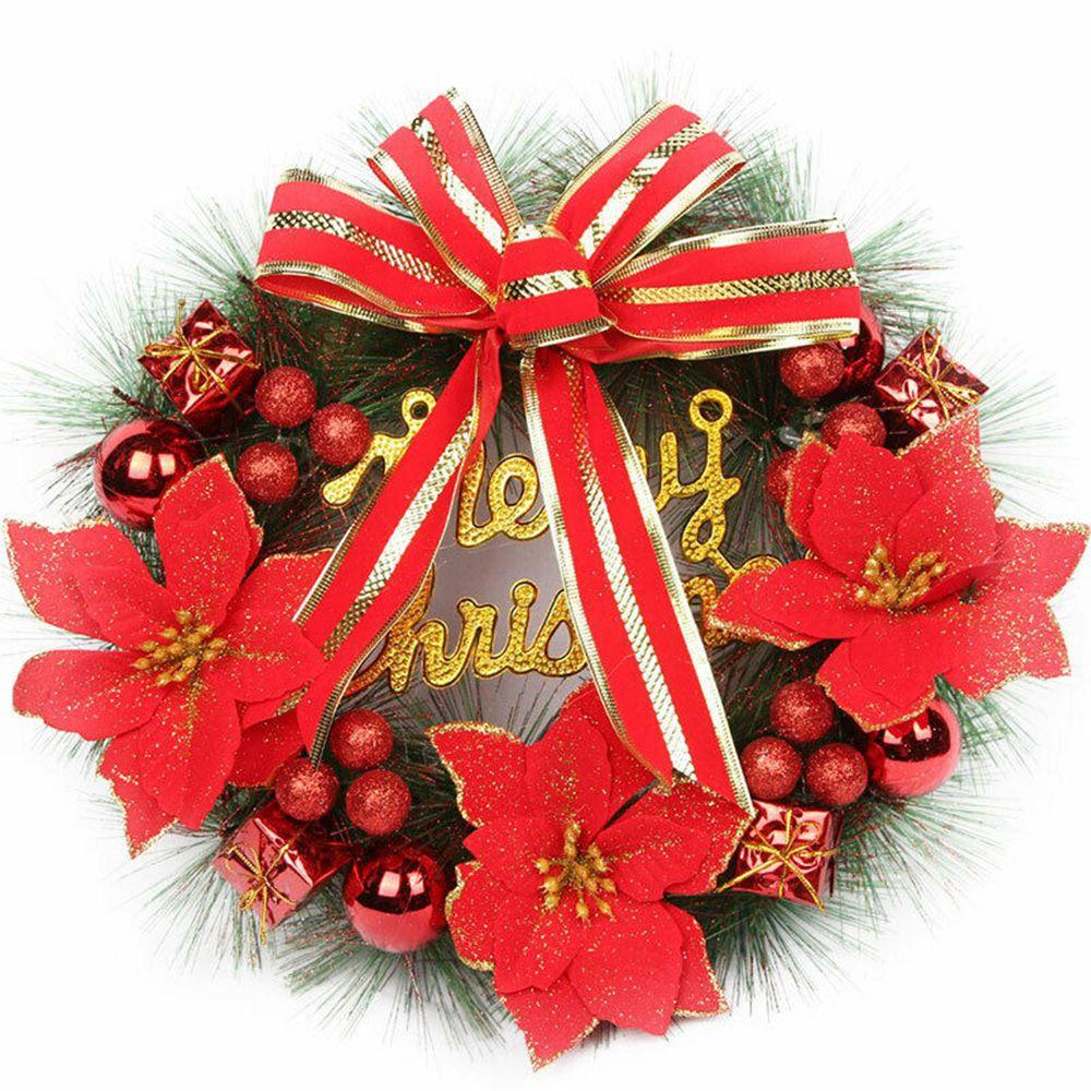 Props Party Decoration DIY Craft Pine Needle Wreath Door Hanging Ornament Christmas Wreath Garland