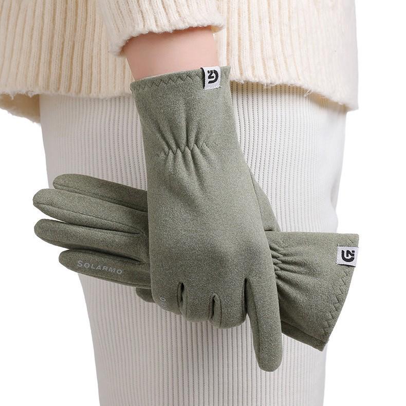 Женские сезонные бархатные перчатки с сенсорным экраном: Тонкие весенние/осенние, Теплые зимние, Противоскользящие, Эластичные, Приятные для кожи.