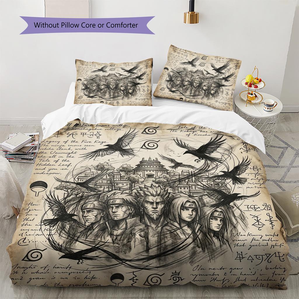 Naruto Cartoon Comfortable Duvet Cover - Soft, Kids Bedding Gift,& Multiple Sizes Available -HE11