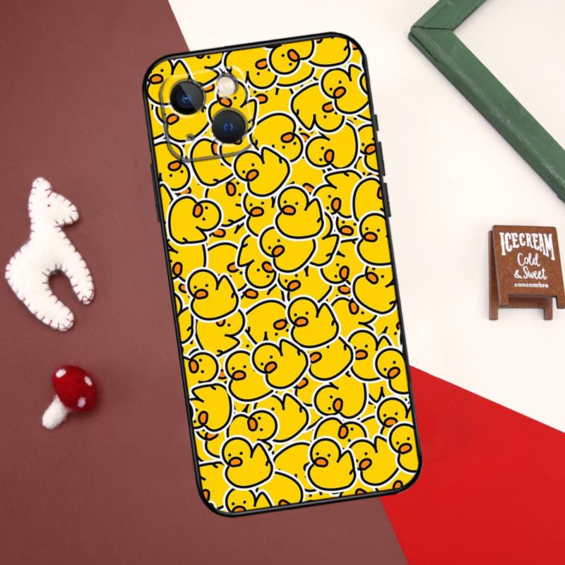 Чехол Kwaii yellow duck для iPhone 12 11 13 14 15 Pro Max 12 Mini 7 8 Plus X XR XS Max SE 2020