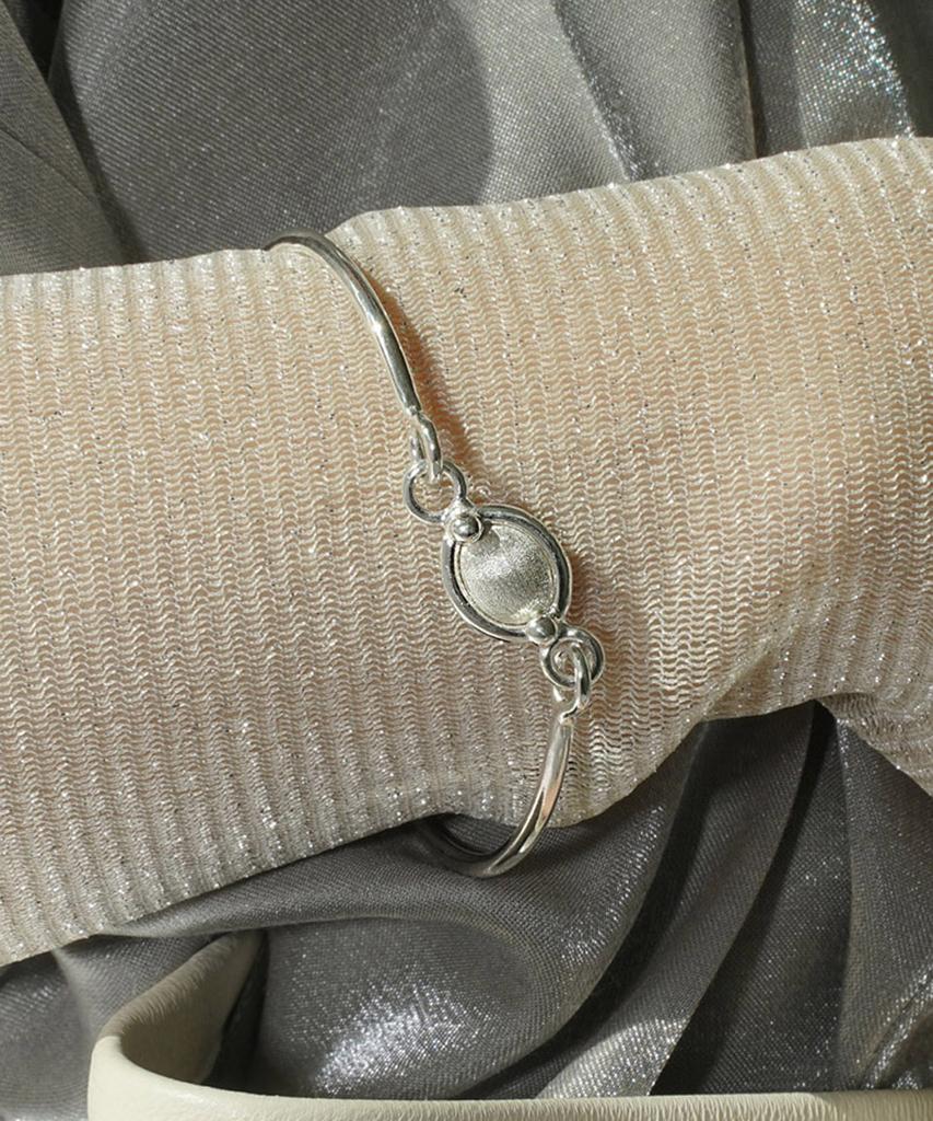 Limilimi Raindrop Bangle Bracelet 03 Silver Stone