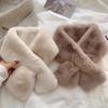 Women's Winter Plush Thickened Scarf - Korean Style Pure Color Rex Rabbit Fur Collar