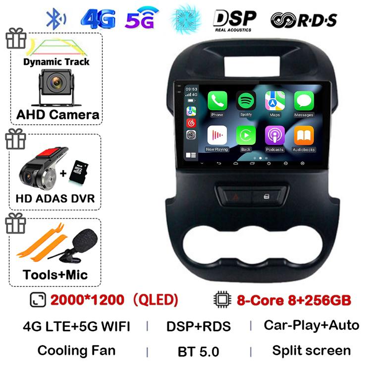 Android 14 Carplay Auto для Ford Ranger 2011 2011 2013 2014 Автомобильный радиоприемник GPS стерео мультимедийный плеер головное устройство 2 DIN WIFI+4G DSP