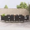 VidaXL Garden Dining Set 11 Pcs Cushions Black Wicker, Dining Set, Outdoor Dining Set, 3187323