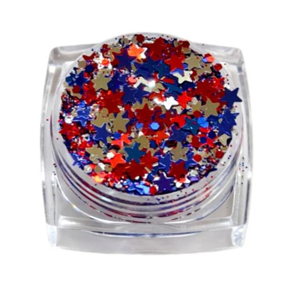 1/6Pcs Independence Day Body Glitter Gel, Patriotic Red White Blue Face Hair Glitter, Waterproof Sparkling Makeup Sequins, 4th of July Accessories