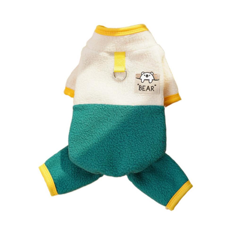 Пальто с рисунком мультяшного медведя для щенков, теплое пальто для домашних животных, комбинезон с капюшоном для собак на осень-зиму