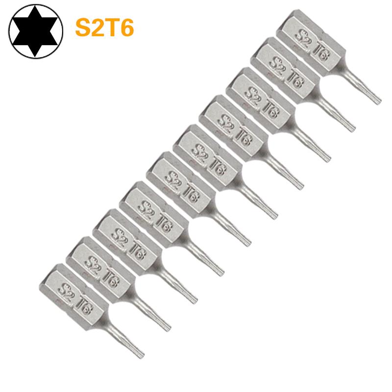 1 Inch T6 T7 T8 T9 T10 T15 Torx Screwdriver Bit Set S2 Steel 1/4 Inch 6.35mm Hex Shank Electric Screwdriver Bits For Power Tools