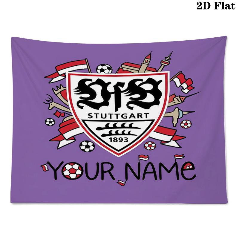 Custom Name VfB Stuttgart Printed Tapestry – Wall Hanging for Bedrooms, Dorms, and Home Decor