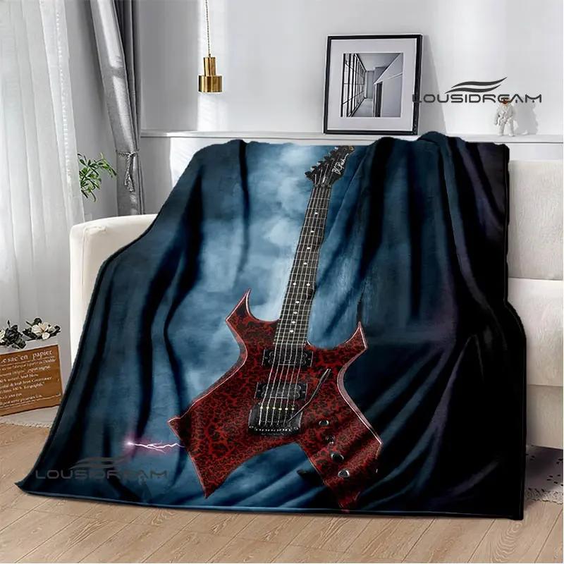 Одеяло BCrich с логотипом гитары, одеяло с фланцем, мягкое и удобное одеяло, теплое одеяло, одеяла для кровати, подарок на день рождения
